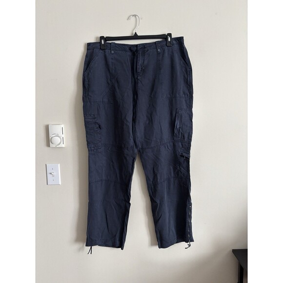 Sundance Cargo Pants XXL Sz 16 Blue Pockets Bohemian Summer‎ Coastal Lightweight - Picture 1 of 5